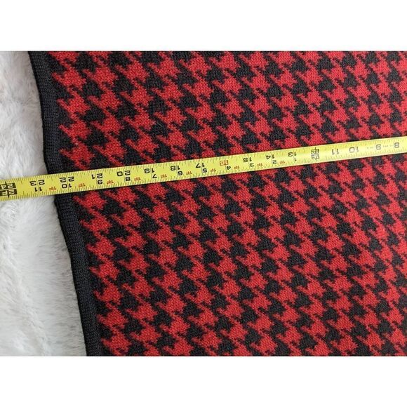 Paul Harris Design Vintage 100% Wool Red Houndstooth Full zip Cardigan Sweater N - Picture 6 of 7